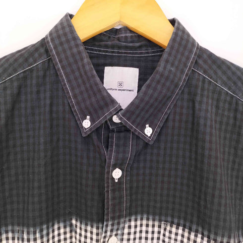 ユニフォームエクスペリメント uniform experiment グラデーション ボタンダウン チェック シャツ メンズ 4