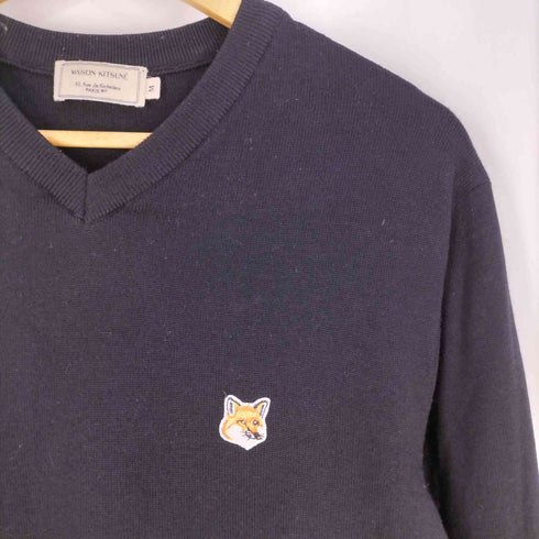 メゾンキツネ MAISON KITSUNE FOXHEAD PATCH VNECK KNIT Vネック ハイゲージ 長袖ニット メンズ JPN:M