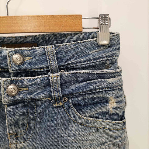 UPPER FREAK Y2K コンビ レイヤード デニムミニスカート レディース JPN:M