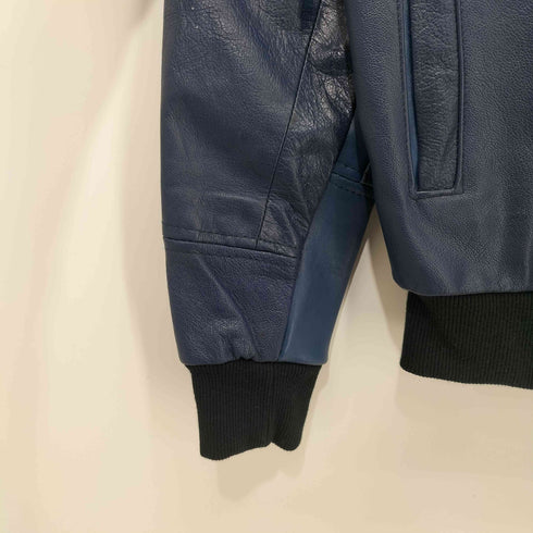 レザー ジップアップ フーデッド ジャケット メンズ 36