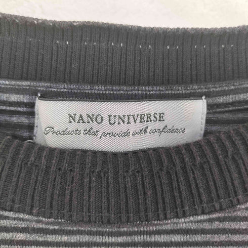 ナノユニバース NANO universe バイオ天竺ボーダーTシャツ メンズ import:L