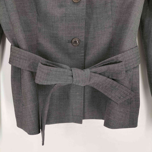 バーバリーロンドン BURBERRY LONDON ウール混 ボックス開襟シャツジャケット レディース JPN:40