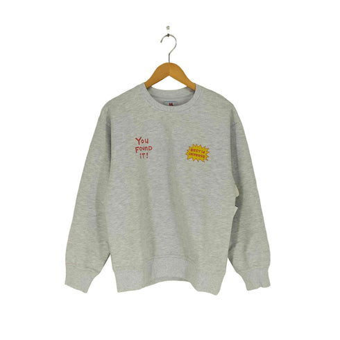 BIGWAVE BEST IN UNIVERSE TATTOO SWEATSHIRT (WHITE MELANGE) メンズ M