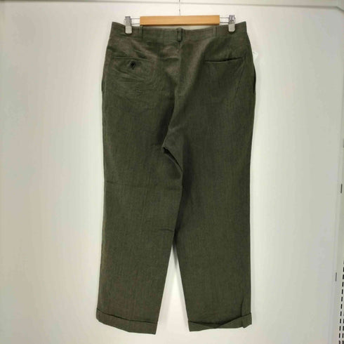 80-90S TALON-ZIP タロン ジップ ストライプ ウール ワイド トラウザー スラックス パンツ 裾ダブル メンズ