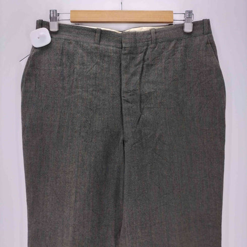 80-90S TALON-ZIP タロン ジップ ストライプ ウール ワイド トラウザー スラックス パンツ 裾ダブル メンズ