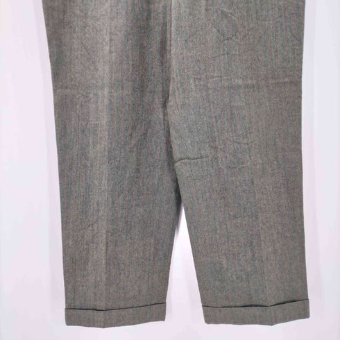 80-90S TALON-ZIP タロン ジップ ストライプ ウール ワイド トラウザー スラックス パンツ 裾ダブル メンズ