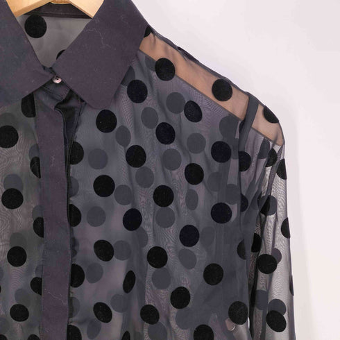 ミューズデドゥーズィエムクラス MUSE de Deuxieme Classe ドットフロッキー シアーシャツ レディース