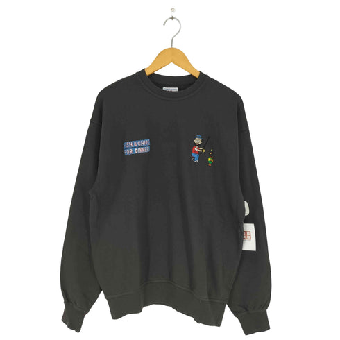 BIGWAVE COLLECTIVE FISH & CHIPS SWEATSHIRT WARM SLATE メンズ XL