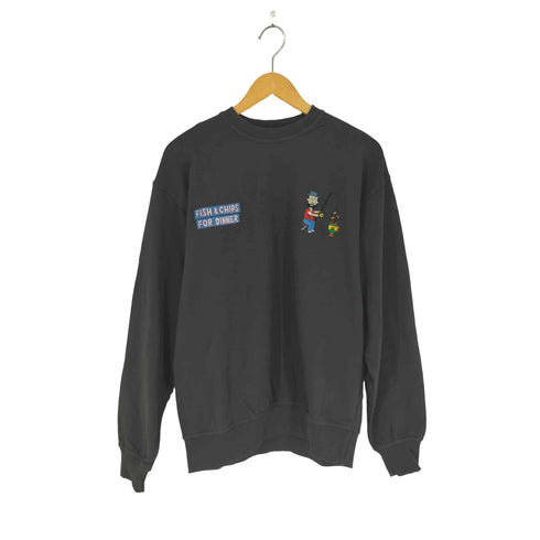 BIGWAVE COLLECTIVE FISH & CHIPS SWEATSHIRT WARM SLATE メンズ L