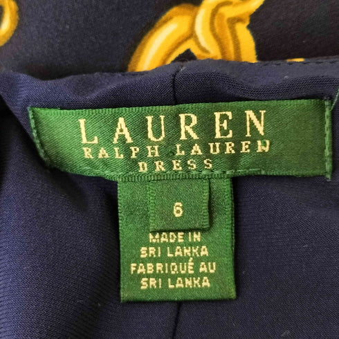 ローレンラルフローレン LAUREN RALPH LAUREN チェーン総柄 ノースリーブドレスワンピース レディース US:6