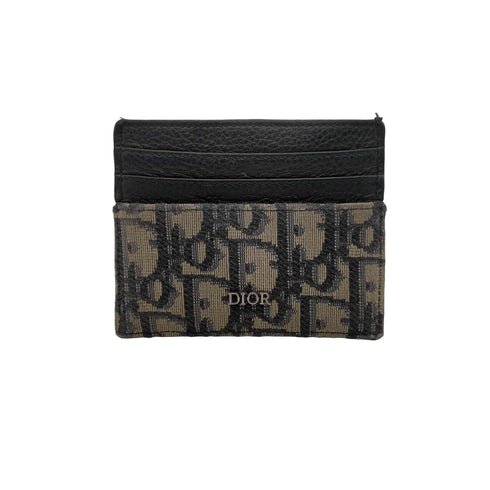 ディオール Dior イタリア製 Oblique オブリーク ジャカード & グレインドカーフスキン トロッター カード ケース パスケース メンズ