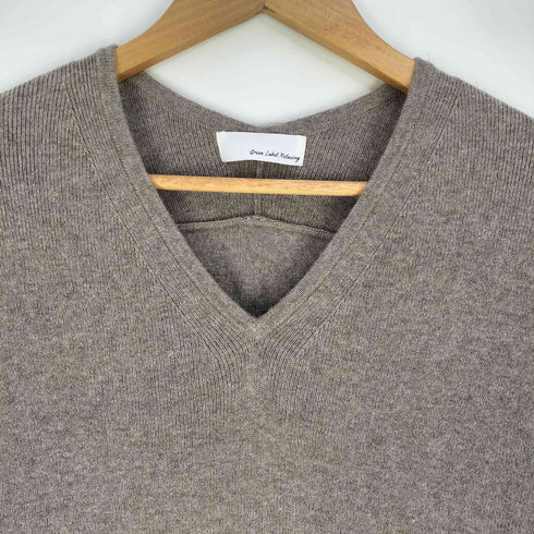グリーンレーベルリラクシング GREEN LABEL RELAXING Vネック アンゴラ カシミヤ混ウール ナイロン ニットワンピース レディース