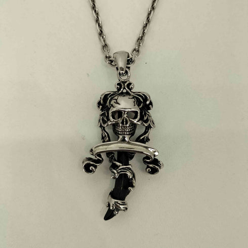 スカル クロス ネックレス メンズ