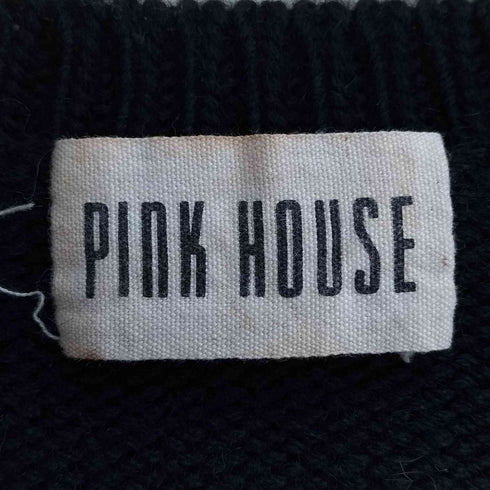 ピンクハウス PINK HOUSE ロゴ Vネック ニットカーディガン レディース