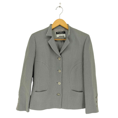 サルヴァトーレフェラガモ Salvatore Ferragamo レーヨン混 4ボタン テーラードジャケット レディース 42