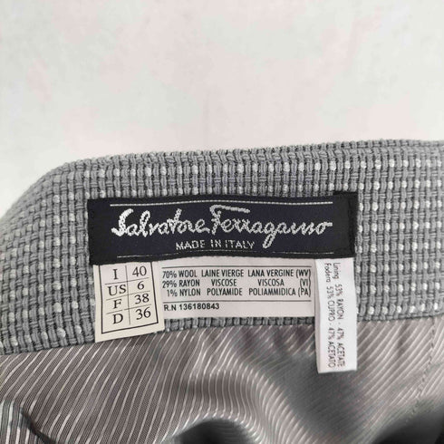 サルヴァトーレフェラガモ Salvatore Ferragamo レーヨン混 ボタンデザイン ビジネススカート レディース 40