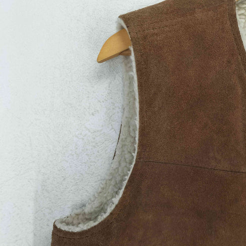 シアーズ Sears 70s suede leather 裏ボア スエードベスト メンズ M