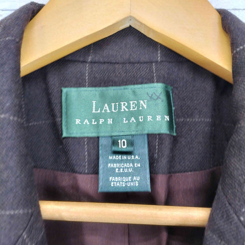 ローレンラルフローレン LAUREN RALPH LAUREN USA製 チェック柄 ダブルテーラードジャケット メンズ 10