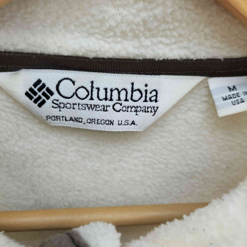コロンビア Columbia 90S USA製 三角タグ ロゴ刺繍 スタンドネック ボアジャケット メンズ import:M