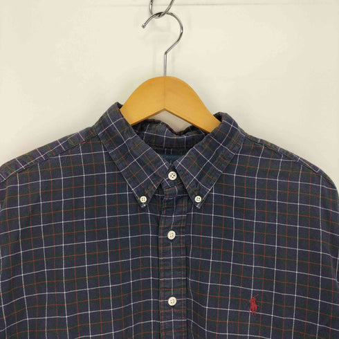 ラルフローレン RALPH LAUREN 90S CLASSIC FIT タータンチェック ポニー刺繍 B.D L/S シャツ レディース import:XL