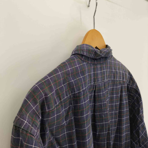 ラルフローレン RALPH LAUREN 90S CLASSIC FIT タータンチェック ポニー刺繍 B.D L/S シャツ レディース import:XL