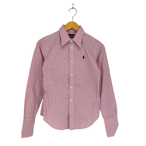 ラルフローレン RALPH LAUREN SLIM FIT ポニー刺繍 ストライプ柄 シャツ メンズ import:S