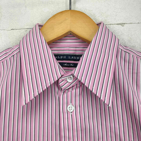 ラルフローレン RALPH LAUREN SLIM FIT ポニー刺繍 ストライプ柄 シャツ メンズ import:S