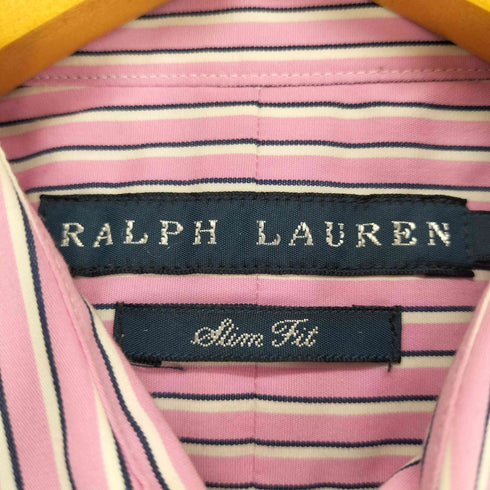 ラルフローレン RALPH LAUREN SLIM FIT ポニー刺繍 ストライプ柄 シャツ メンズ import:S