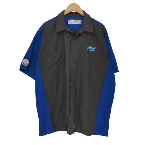 レッドキャップ RED KAP 00s 企業ロゴ ワークシャツ メンズ import:XL
