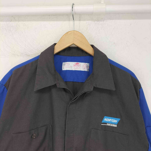 レッドキャップ RED KAP 00s 企業ロゴ ワークシャツ メンズ import:XL