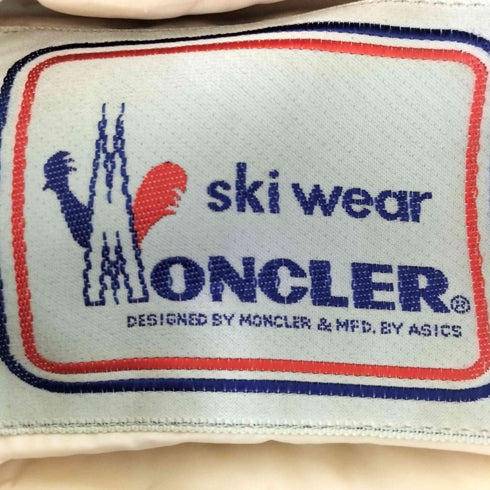 モンクレール MONCLER SKI WEAR 80s アシックス製 ワンポイントロゴ ダウンベスト メンズ 胸囲85 身長160
