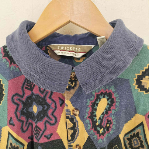 TWICKERS 90S 香港製 総柄コットンポロシャツ メンズ XXL