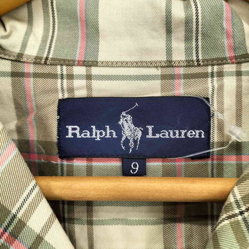 ラルフローレン RALPH LAUREN チェック柄 デザインボタン 2ポケット開襟シャツ レディース 9