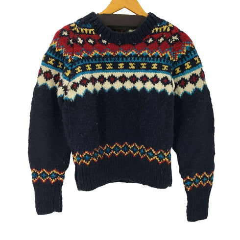 ビームス BEAMS 別注 CHAMULA Fair Isle Pullover メキシコ製 メリノ ウール 総柄 フェアアイル ノルディック クレイジー ニット セーター メンズ import:XS