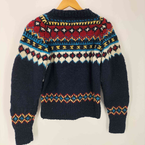 ビームス BEAMS 別注 CHAMULA Fair Isle Pullover メキシコ製 メリノ ウール 総柄 フェアアイル ノルディック クレイジー ニット セーター メンズ import:XS