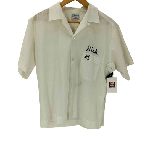 ヒルトン HILTON 70S USA製 両面 ベル 刺繍 S/S 開襟 オープンカラー ボーリング シャツ チェーン ステッチ メンズ import:M