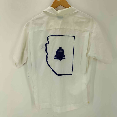 ヒルトン HILTON 70S USA製 両面 ベル 刺繍 S/S 開襟 オープンカラー ボーリング シャツ チェーン ステッチ メンズ import:M