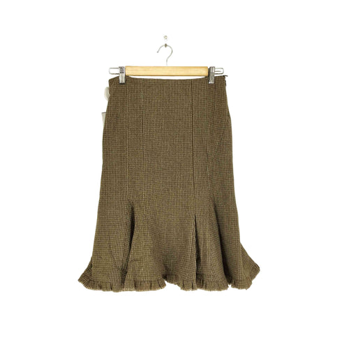 ラルフローレン RALPH LAUREN ウール混 チェックフレアスカート レディース 9