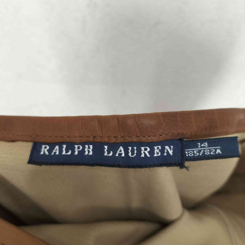 ラルフローレン RALPH LAUREN レザー切替 スリットスカート レディース 14