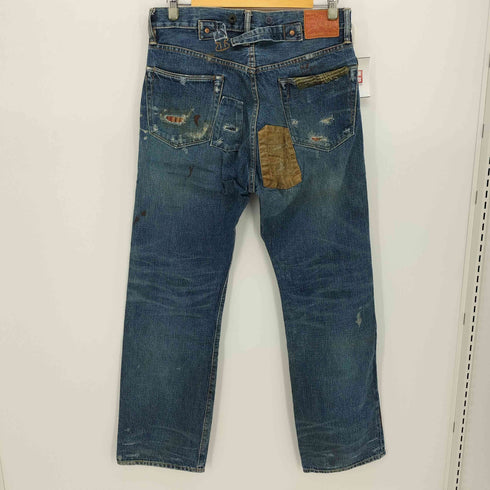 ダブルアールエルラルフローレン RRL RALPH LAUREN USA製 パッチワーク ダメージ リペア パッチワーク 加工 ボタンフライ セルビッチ ボルチモア デニム パンツ シンチバック メンズ 30x32