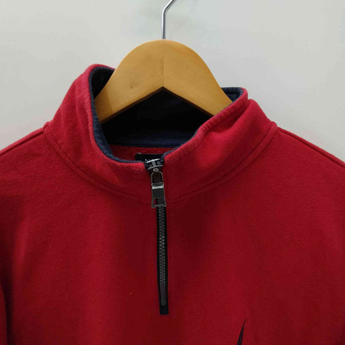 ノーティカ NAUTICA ロゴ 刺繍 ハーフジップ スタンドネック プルオーバー スウェット メンズ import:L