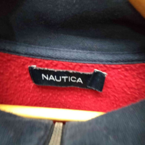 ノーティカ NAUTICA ロゴ 刺繍 ハーフジップ スタンドネック プルオーバー スウェット メンズ import:L