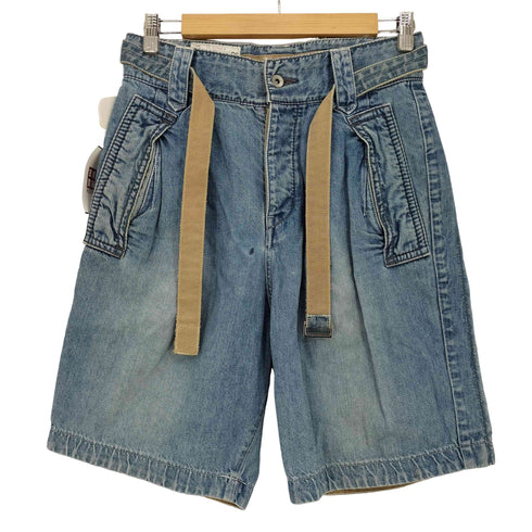 サカイ Sacai 18ss ウォッシュ加工 ベルテッド デニムショーツ メンズ 0