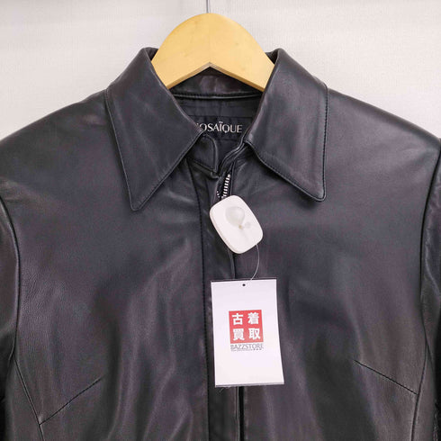 MOSAIQUE 本革 ジップアップ レザージャケット レディース