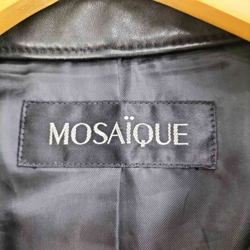 MOSAIQUE 本革 ジップアップ レザージャケット レディース