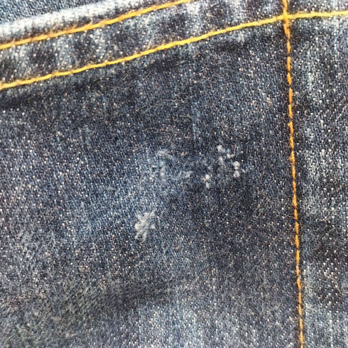 ポストオーバーオールズ POST OVERALLS USA製 SELVEDGE FIVE POCKET DENIM セルビッチ ジップフライ デニム パンツ スレキ総柄 メンズ XS