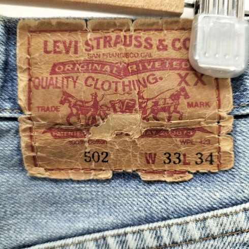 リーバイス Levis 90S 502 TALONジップ BIGE ジップフライデニムパンツ ボタン裏J22刻印 メンズ W33L34