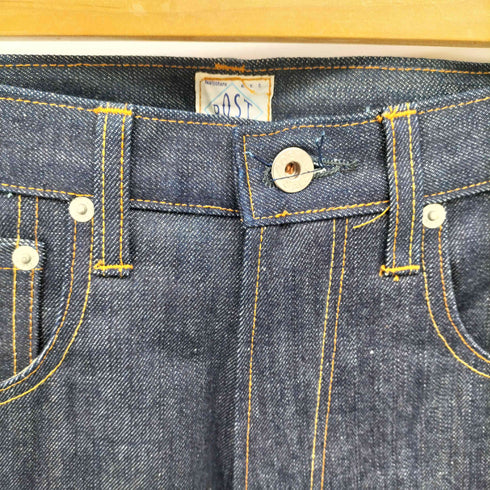 ポストオーバーオールズ POST OVERALLS USA製 RIGID SELVEDGE FIVE POCKET DENIM リジッド セルビッチ ジップフライ デニム パンツ スレキ総柄 メンズ XS