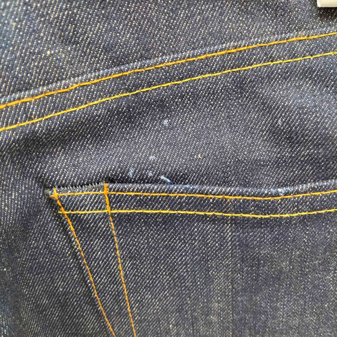 ポストオーバーオールズ POST OVERALLS USA製 RIGID SELVEDGE FIVE POCKET DENIM リジッド セルビッチ ジップフライ デニム パンツ スレキ総柄 メンズ XS