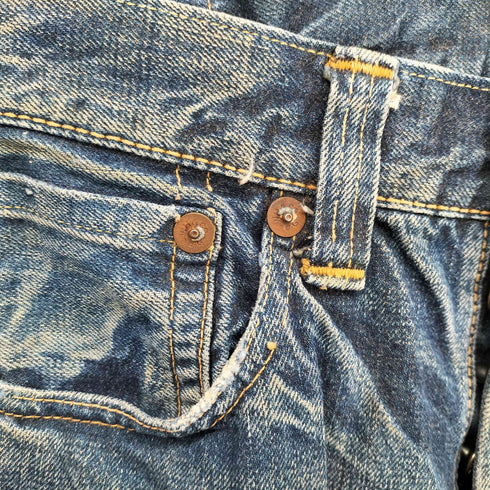 ウエアハウス WAREHOUSE DUBBLE WORKS セルビッチ ボタンフライ デニム パンツ メンズ 28